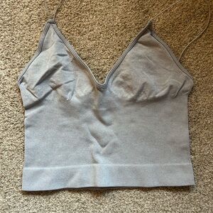 Free People Gray Spaghetti Strap Crop Top M/L